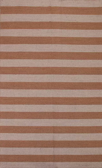 Modern Striped Gabbeh Wool Area Rug 6x8