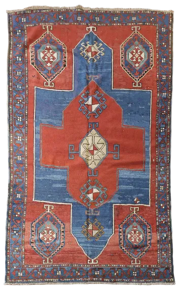 Pre-1900 Antique Vegetable Dye Kazak Caucasian Rug 4x7