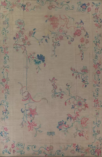 Vegetable Dye Oushak Turkish Large Area Rug 10x14