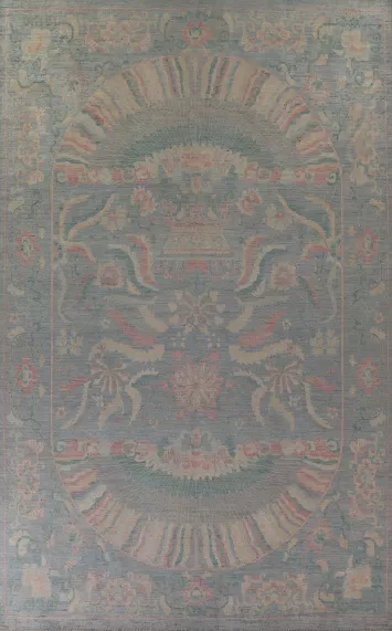 Vegetable Dye Oushak Turkish Large Rug 10x14