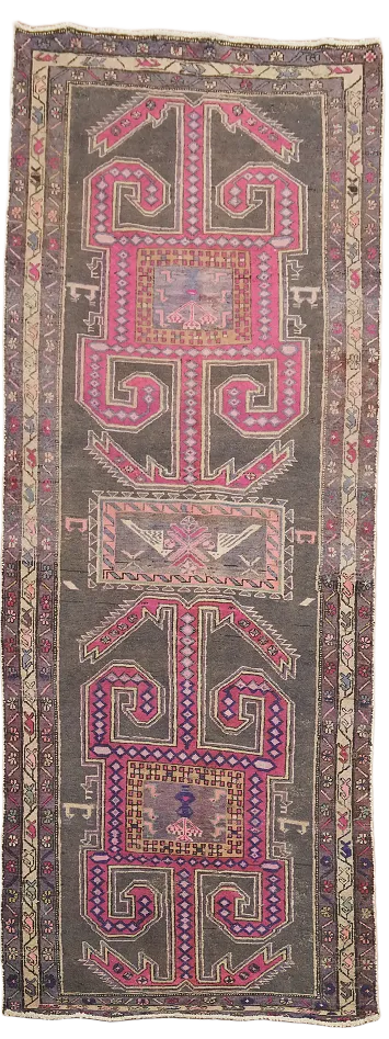 Tribal Geometric Meshkin Persian Runner Rug 4x10