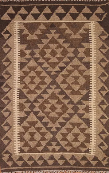 Reversible Wool Kilim Area Rug 3x5