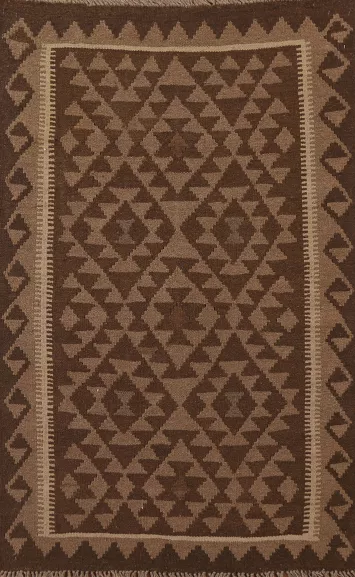 Reversible Wool Kilim Area Rug 3x5
