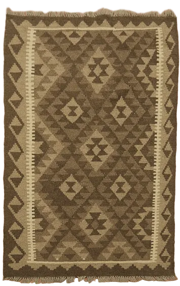 Brown Wool Kilim Oriental Area Rug 3x5