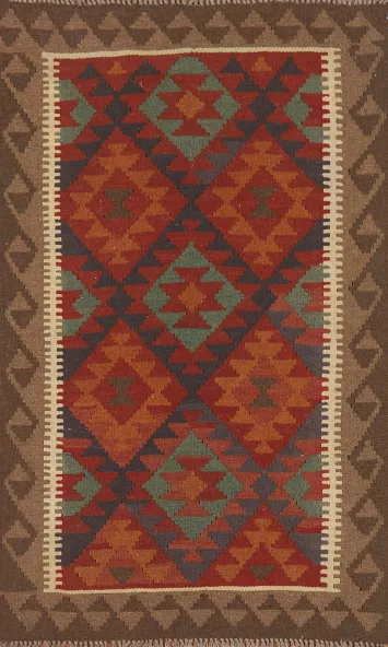 Geometric Kilim Reversible Area Rug 3x5