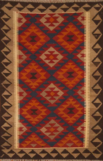 Reversible Wool Kilim Oriental Area Rug 3x5