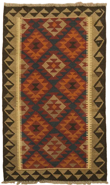 Reversible Wool Kilim Oriental Area Rug 3x5