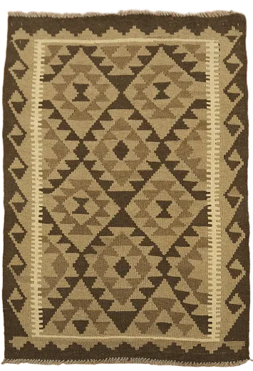 Brown Wool Kilim Oriental Area Rug 3x5
