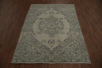 Distressed Tabriz Persian Area Rug 6x9