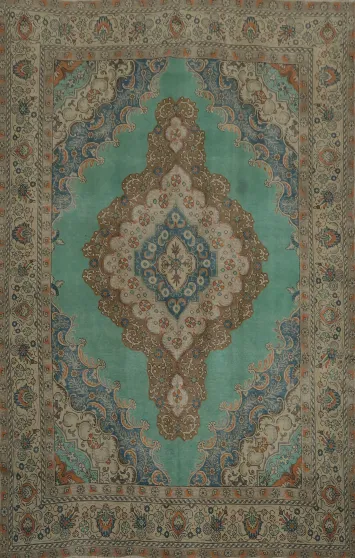 Artisanal Tabriz Persian Area Rug 8x12 Showcasing Rich Colors and Patterns