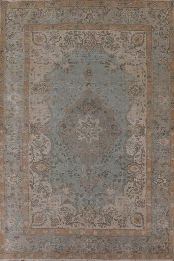 Distressed Over-Dyed Tabriz Persian Area Rug 7x10