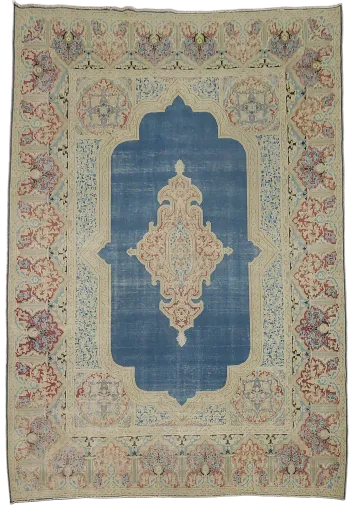 Vintage Blue Kerman Persian Area Rug 9x12