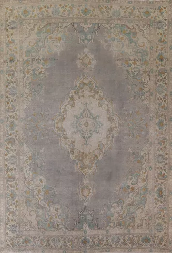 Gray Tabriz Persian Area Rug 10x12