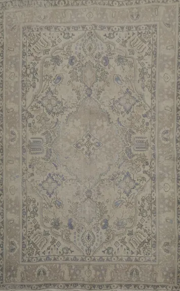 Mystical Motif Tabriz Persian Area Rug 7x10 in Warm Earthy Shades