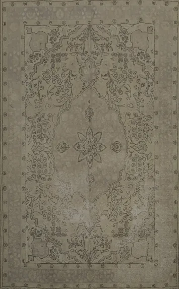 Distressed Beige Tabriz Persian Area Rug 6x10