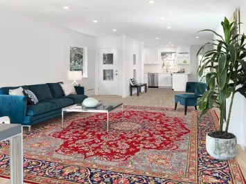 Red Wool Kerman Persian Large Area Rug 10x14