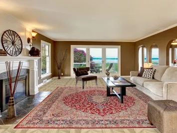 Red Vintage Kerman Persian Area Rug 10x13