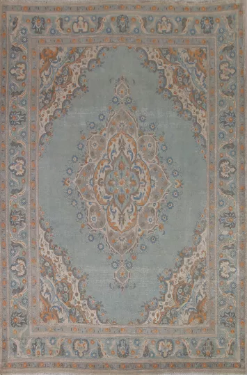 Light Blue Tabriz Persian Area Rug 8x11