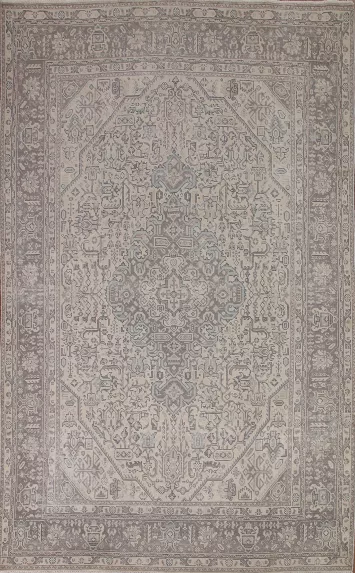 Distressed Muted Tabriz Persian Area Rug 6x10