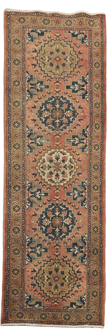 Vegetable Dye Heriz Persian Runner Rug 4x11