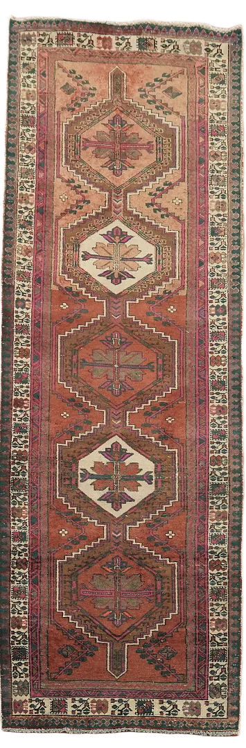 Vintage Ardebil Persian Runner Rug 3x10