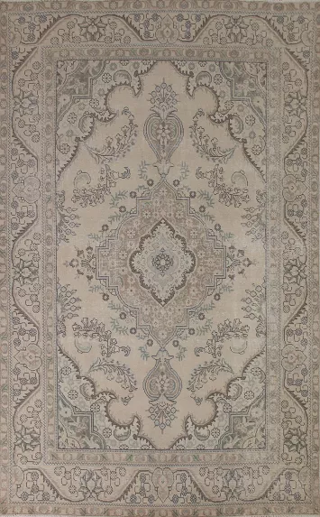 Distressed Tabriz Persian Area Rug 6x9