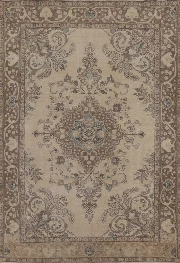 Distressed Tabriz Persian Area Rug 7x9
