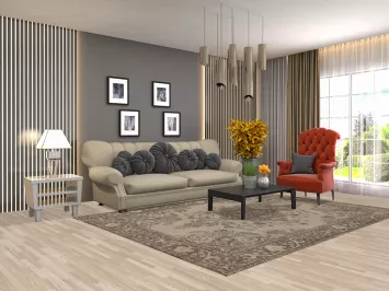 Distressed Tabriz Persian Area Rug 7x9