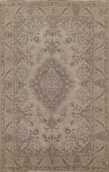 Wool Distressed Tabriz Persian Area Rug 6x9