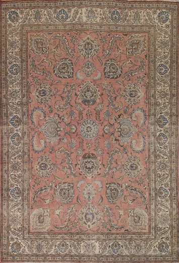 All-Over Floral Tabriz Persian Area Rug 10x13