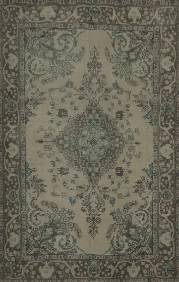 Classic Tabriz Persian Area Rug 7x9 with Timeless Finish Detailing