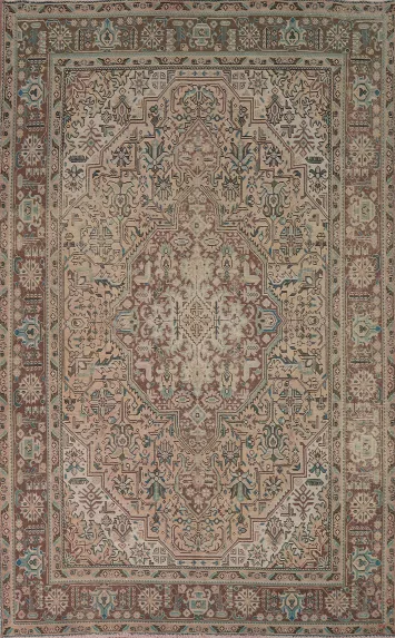 Geometric Tabriz Persian Area Rug 7x10