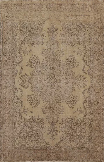 Distressed Tabriz Persian Area Rug 6x9