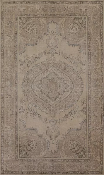 Distressed Muted Tabriz Persian Area Rug 6x10