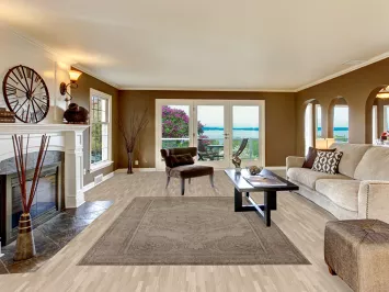 Distressed Muted Tabriz Persian Area Rug 6x10