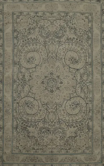 Sophisticated Tabriz Persian Area Rug 7x10 in Muted and Elaborate Design