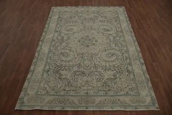 Sophisticated Tabriz Persian Area Rug 7x10 in Muted and Elaborate Design