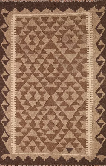 Reversible Wool Kilim Oriental Area Rug 3x5