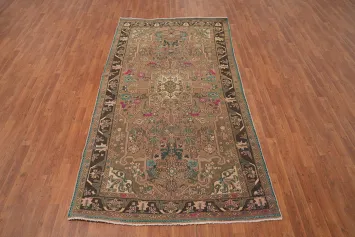 Vintage Geometric Tabriz Persian Area Rug 5x9