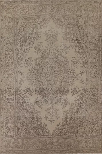 Distressed Wool Tabriz Persian Area Rug 8x11