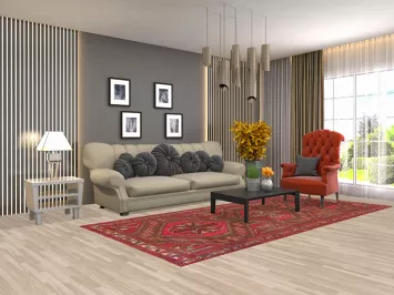 Vintage Meshkin Persian Area Rug 5x11