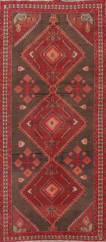 Red/ Brown Wool Ardebil Persian Area Rug 5x10