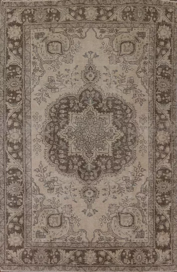 Geometric Tabriz Persian Area Rug 7x10