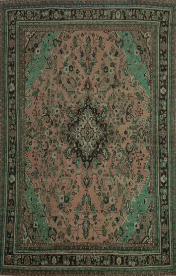 Traditional Pink & Turquoise Hamedan Persian Rug 10x13