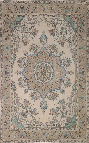 Vintage Tabriz Persian Area Rug 7x10