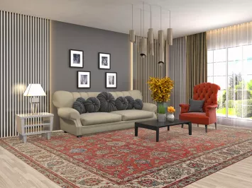 Vintage Floral Tabriz Persian Area Rug 10x13