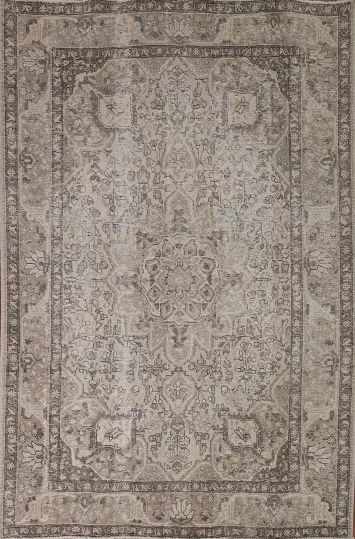 Distressed Tabriz Persian Area Rug 7x9