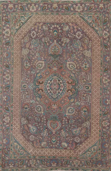 Purple Tabriz Persian Area Rug 7x10