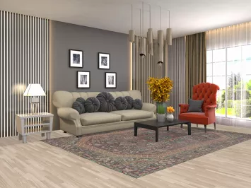 Purple Tabriz Persian Area Rug 7x10