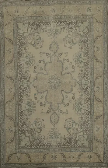 Elegant Vintage Tabriz Persian Area Rug 8x12 for Timeless Interior Charm